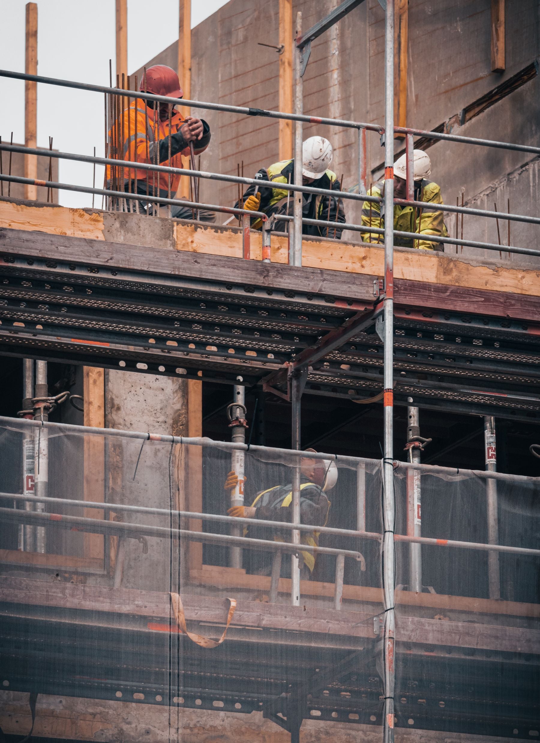 Construction workers at a remote worksite